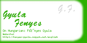 gyula fenyes business card